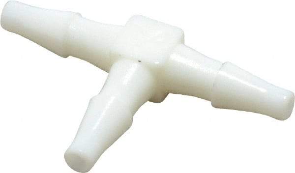 Norgren - 1/16" Barb, Nylon Single Barbed Tube Union Tee - White - Exact Tool & Supply