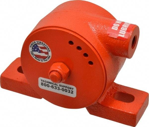 Vibco - ,500 Lb. Force, 10-1/2 Cubic Feet per Minute, 7,200 RPM, 70 Decibel, Pneumatic Vibrator - 5-3/8" Long x 1-1/2" Wide x 3-1/2" High, 1/4 Port Inlet - Exact Tool & Supply