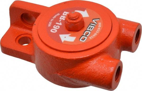 Vibco - ,250 Lb. Force, 11 Cubic Feet per Minute, 15,500 RPM, 77 Decibel, Pneumatic Vibrator - 4-1/8" Long x 2" Wide x 2-9/16" High, 1/4 Port Inlet, 1/4 Port Outlet - Exact Tool & Supply