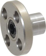 Value Collection - 1/4" ID, Round Flanged Single Linear Bearing - 1/2" OD - Exact Tool & Supply