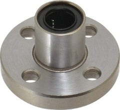 Value Collection - 3/8" ID, Round Flanged Single Linear Bearing - 5/8" OD - Exact Tool & Supply