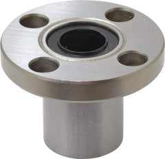 Value Collection - 1/2" ID, Round Flanged Single Linear Bearing - 7/8" OD - Exact Tool & Supply