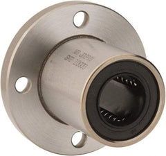 Value Collection - 5/8" ID, Round Flanged Single Linear Bearing - 1-1/8" OD - Exact Tool & Supply