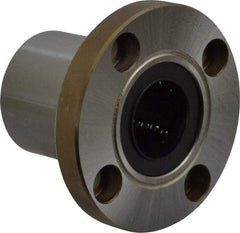 Value Collection - 3/4" ID, Round Flanged Single Linear Bearing - 1-1/4" OD - Exact Tool & Supply