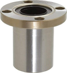 Value Collection - 1" ID, Round Flanged Single Linear Bearing - 1-9/16" OD - Exact Tool & Supply