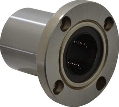 Value Collection - 1-1/4" ID, Round Flanged Single Linear Bearing - 2" OD - Exact Tool & Supply
