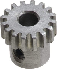 Boston Gear - 8 Pitch, 4" Pitch Diam, 32 Tooth Spur Gear - 1-1/4" Face Width, 1" Bore Diam, 3" Hub Diam, 14.5° Pressure Angle, Steel - Exact Tool & Supply