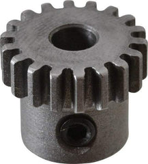 Boston Gear - 32 Pitch, 9/16" Pitch Diam, 18 Tooth Spur Gear - 0.188" Face Width, 3/16" Bore Diam, 0.45" Hub Diam, 14.5° Pressure Angle, Steel - Exact Tool & Supply
