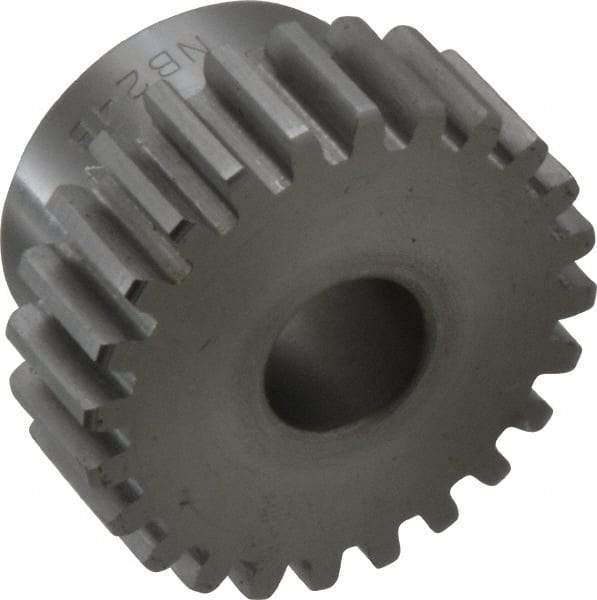 Boston Gear - 16 Pitch, 1-1/2" Pitch Diam, 24 Tooth Spur Gear - 1/2" Face Width, 1/2" Bore Diam, 1.2" Hub Diam, 14.5° Pressure Angle, Steel - Exact Tool & Supply