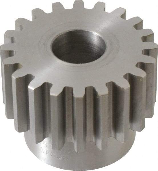 Boston Gear - 10 Pitch, 2" Pitch Diam, 20 Tooth Spur Gear - 1" Face Width, 3/4" Bore Diam, 1.62" Hub Diam, 14.5° Pressure Angle, Steel - Exact Tool & Supply