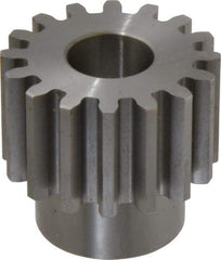 Boston Gear - 8 Pitch, 2" Pitch Diam, 16 Tooth Spur Gear - 1-1/4" Face Width, 7/8" Bore Diam, 1.56" Hub Diam, 14.5° Pressure Angle, Steel - Exact Tool & Supply