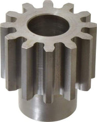 Boston Gear - 6 Pitch, 2" Pitch Diam, 12 Tooth Spur Gear - 1-1/2" Face Width, 1" Bore Diam, 1.46" Hub Diam, 14.5° Pressure Angle, Steel - Exact Tool & Supply