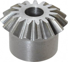 Boston Gear - 12 Pitch, 1-1/4" Pitch Diam, 15 Tooth Miter Gear - 0.29" Face Width, 3/8" Bore Diam, 1" Hub Diam, 20° Pressure Angle, Steel - Exact Tool & Supply