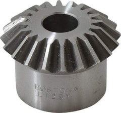 Boston Gear - 10 Pitch, 2" Pitch Diam, 20 Tooth Miter Gear - 0.45" Face Width, 5/8" Bore Diam, 1.62" Hub Diam, 20° Pressure Angle, Steel - Exact Tool & Supply
