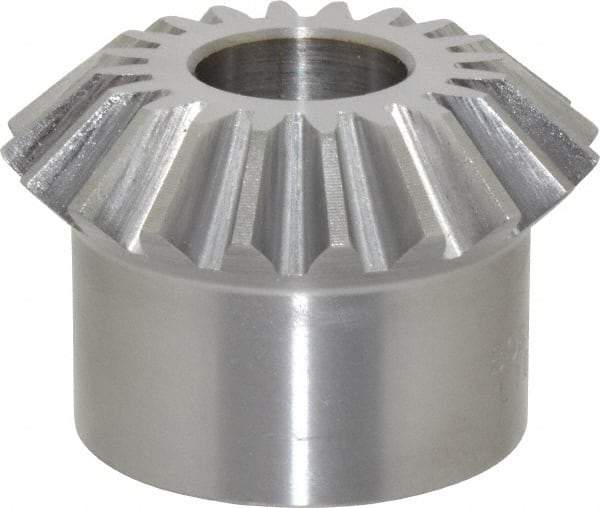 Boston Gear - 10 Pitch, 2" Pitch Diam, 20 Tooth Miter Gear - 0.45" Face Width, 3/4" Bore Diam, 1.62" Hub Diam, 20° Pressure Angle, Steel - Exact Tool & Supply