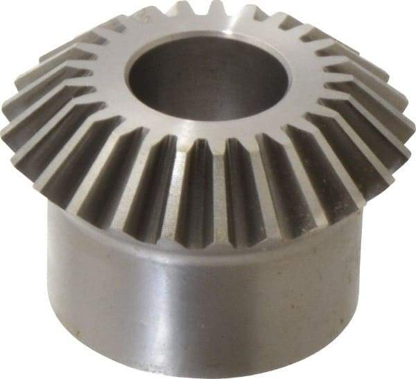 Boston Gear - 10 Pitch, 2-1/2" Pitch Diam, 25 Tooth Miter Gear - 0.56" Face Width, 1" Bore Diam, 2" Hub Diam, 20° Pressure Angle, Steel - Exact Tool & Supply