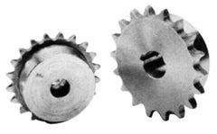 U.S. Tsubaki - 20 Teeth, 3/8" Chain Pitch, Chain Size 35, Finished Bore Sprocket - 1" Bore Diam, 2.397" Pitch Diam, 2.59" Outside Diam - Exact Tool & Supply
