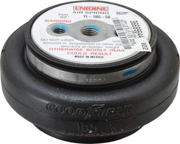 Value Collection - 100 psi Actuation: 570 Lb Ext, 1,525 Lb Compr, 3/8-16 & 3/8-16, 2" Stroke Len, Bellow Single Convolute Air Spring - 3.8" Extended Height, 1.8" Compressed Height, 5.7" Max OD at 100 psi, 220 to 1,370 Lb Capacity - Exact Tool & Supply