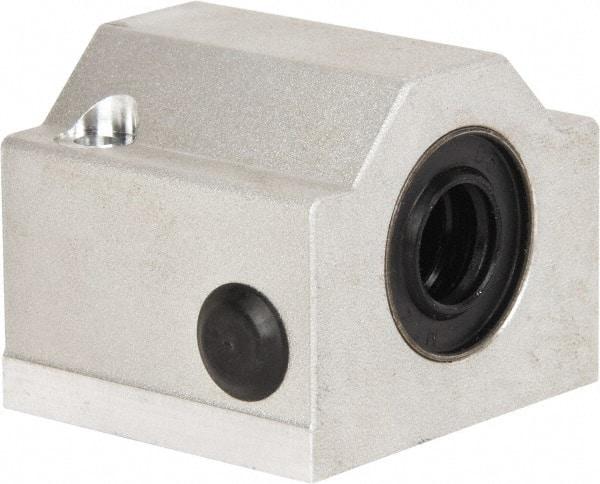Thomson Industries - 12mm Inside Diam, 350 Lbs. Dynamic Capacity, Closed Single Pillow Block Linear Bearing - 35mm Overall Height x 43mm Overall Width, 23mm Btw Mount Hole Centers - Exact Tool & Supply
