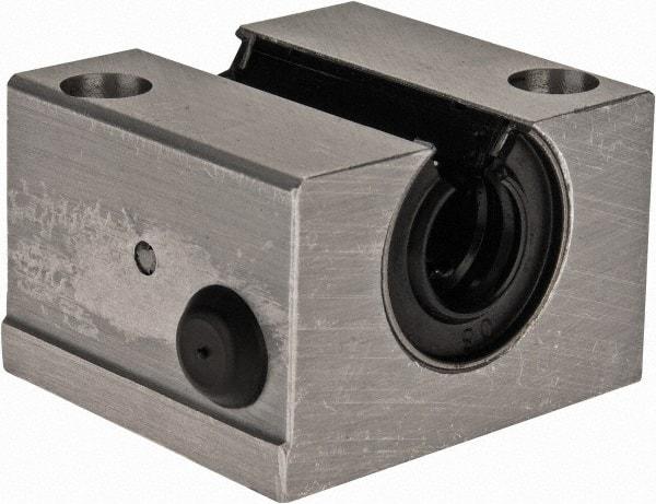 Thomson Industries - 12mm Inside Diam, 750 Lbs. Dynamic Capacity, Open Single Pillow Block Linear Bearing - 28mm Overall Height x 43" Overall Width, 23mm Btw Mount Hole Centers - Exact Tool & Supply