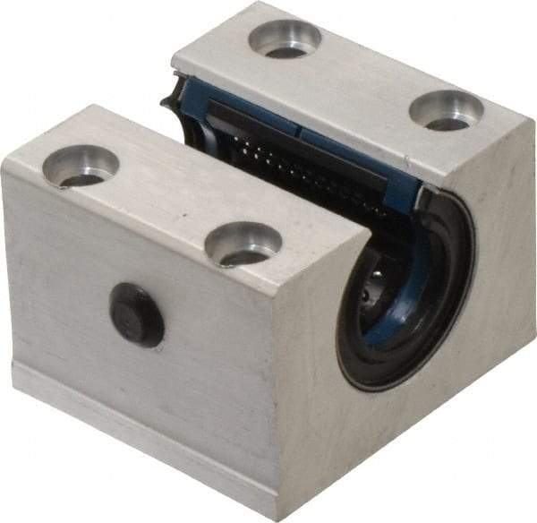 Thomson Industries - 20mm Inside Diam, 4,000 Lbs. Dynamic Capacity, Open Single Pillow Block Linear Bearing - 42mm Overall Height x 60" Overall Width, 32mm Btw Mount Hole Centers - Exact Tool & Supply