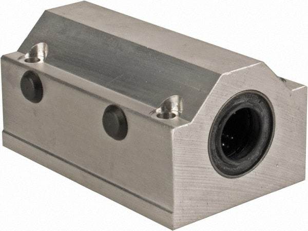 Thomson Industries - 16mm Inside Diam, 4,400 Lbs. Dynamic Capacity, Closed Twin Pillow Block Linear Bearing - 42mm Overall Height x 53mm Overall Width - Exact Tool & Supply