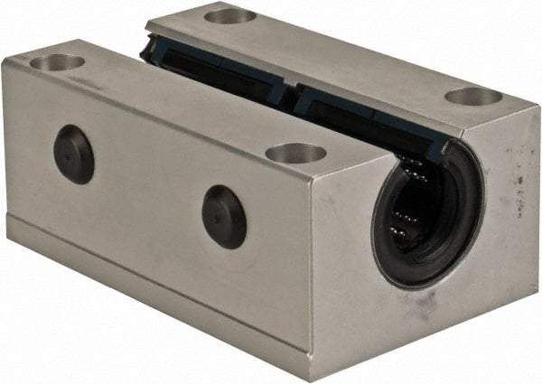 Thomson Industries - 16mm Inside Diam, 4,400 Lbs. Dynamic Capacity, Open Twin Pillow Block Linear Bearing - 35mm Overall Height x 53" Overall Width, 64mm Btw Mount Hole Centers - Exact Tool & Supply