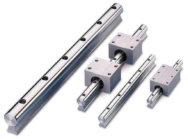 Thomson Industries - 5/8" Shaft Diam, 0.45" Base Width, Steel Shaft, Steel Rail, Round Shaft Assemblies - #5 Bolt, 48" Long - Exact Tool & Supply