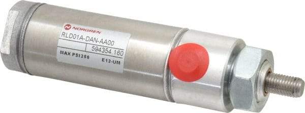 Norgren - 1" Stroke x 1-1/16" Bore Double Acting Air Cylinder - 1/8 Port, 5/16-24 Rod Thread - Exact Tool & Supply