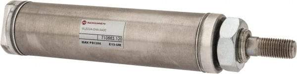 Norgren - 2" Stroke x 1-1/4" Bore Single Acting Air Cylinder - 1/8 Port, 7/16-20 Rod Thread - Exact Tool & Supply