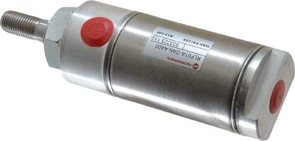 Norgren - 1" Stroke x 1-1/2" Bore Double Acting Air Cylinder - 1/8 Port, 7/16-20 Rod Thread - Exact Tool & Supply