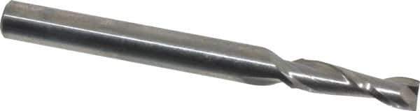 Niagara Cutter - 5/32", 1/2" LOC, 3/16" Shank Diam, 2" OAL, 2 Flute, Solid Carbide Square End Mill - Single End, Uncoated, Spiral Flute, 30° Helix, Centercutting, Right Hand Cut, Right Hand Flute, Series C230 - Exact Tool & Supply