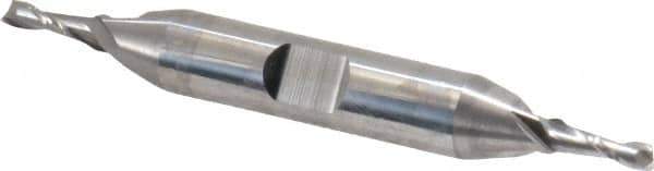 Niagara Cutter - 1/8", 3/8" LOC, 3/8" Shank Diam, 3-1/16" OAL, 2 Flute, Solid Carbide Square End Mill - Double End, Uncoated, Spiral Flute, 30° Helix, Centercutting, Right Hand Cut, Right Hand Flute, Series CD230 - Exact Tool & Supply