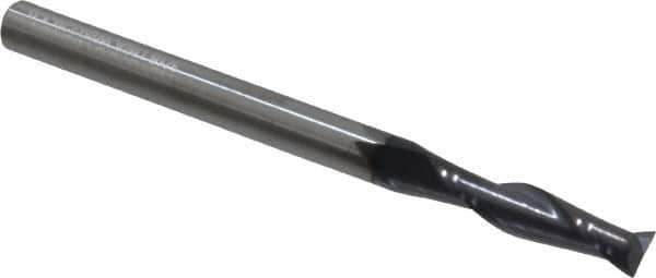 Niagara Cutter - 3/16", 3/4" LOC, 3/16" Shank Diam, 2-1/2" OAL, 2 Flute, Solid Carbide Square End Mill - Single End, TiAlN Finish, Spiral Flute, 30° Helix, Centercutting, Right Hand Cut, Right Hand Flute, Series C230 - Exact Tool & Supply