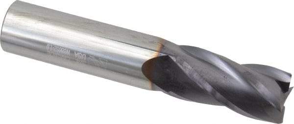 Niagara Cutter - 3/4", 1-1/2" LOC, 3/4" Shank Diam, 4" OAL, 4 Flute, Solid Carbide Square End Mill - Single End, TiAlN Finish, Spiral Flute, 30° Helix, Centercutting, Right Hand Cut, Right Hand Flute, Series C430 - Exact Tool & Supply