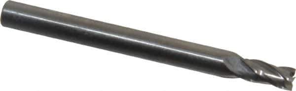Niagara Cutter - 5/32", 5/16" LOC, 3/16" Shank Diam, 2" OAL, 4 Flute, Solid Carbide Square End Mill - Single End, Uncoated, Spiral Flute, 30° Helix, Centercutting, Right Hand Cut, Right Hand Flute, Series C430 - Exact Tool & Supply