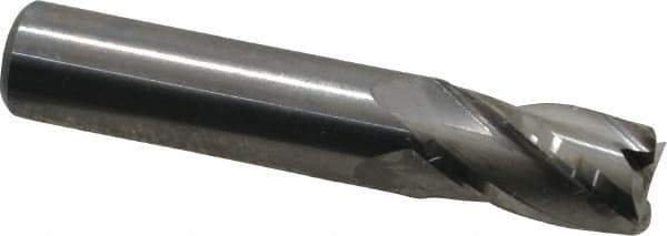 Niagara Cutter - 3/8", 5/8" LOC, 3/8" Shank Diam, 2" OAL, 4 Flute, Solid Carbide Square End Mill - Single End, Uncoated, Spiral Flute, 30° Helix, Centercutting, Right Hand Cut, Right Hand Flute, Series C430 - Exact Tool & Supply