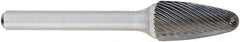 OSG - 6mm Cut Diam, 6mm Shank Diam, Tree Head Fluted Cut Burr - Carbide, Point End, 16mm LOC, 50mm OAL - Exact Tool & Supply