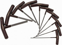 Paramount - 10 Piece T-Handle Hex Key Set - Hex Range 3/32 to 3/8", 6" OAL, Steel - Exact Tool & Supply