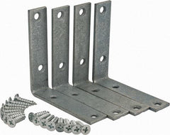 Value Collection - 3" Long x 3/4" Wide, Steel, Corner Brace - Galvanized - Exact Tool & Supply