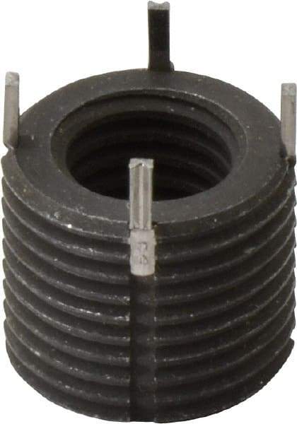 Recoil - M12x1.75 Internal, 3/4-16 External, 5/8" Insert Length, Thin Wall Keylocking Thread Inserts - Carbon Steel, Zinc Phosphate Finish, Grade C1215 - Exact Tool & Supply