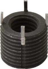 Recoil - M12x1.75 Internal, 3/4-16 External, 5/8" Insert Length, Thin Wall Keylocking Thread Inserts - Carbon Steel, Zinc Phosphate Finish, Grade C1215 - Exact Tool & Supply