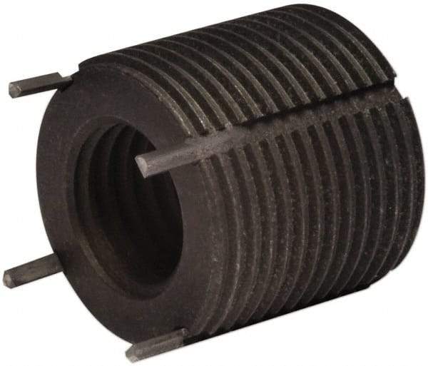 Recoil - 9/16-18 Internal, 7/8-14 External, 20.5mm Insert Length, Extra Heavy Duty Keylocking Thread Inserts - Carbon Steel, Zinc Phosphate Finish, Grade C1215 - Exact Tool & Supply