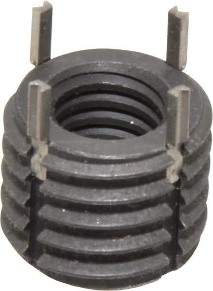 Recoil - 3/8-16 Internal, 5/8-11 External, 1/2" Insert Length, Extra Heavy Duty Keylocking Thread Inserts - Carbon Steel, Zinc Phosphate Finish, Grade C1215 - Exact Tool & Supply