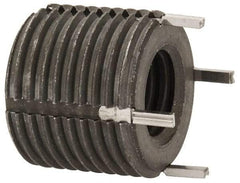 Recoil - 7/16-14 Internal, 3/4-16 External, 5/8" Insert Length, Extra Heavy Duty Keylocking Thread Inserts - Carbon Steel, Zinc Phosphate Finish, Grade C1215 - Exact Tool & Supply