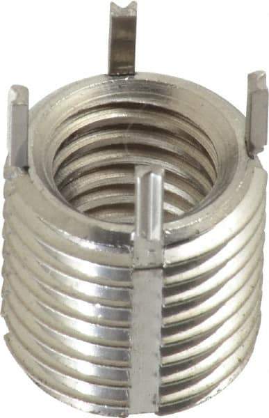 Recoil - M10x1.50 Internal, M14x1.50 External, 14mm Insert Length, Thin Wall Keylocking Thread Inserts - Stainless Steel, Passivated Finish, Grade 303 - Exact Tool & Supply