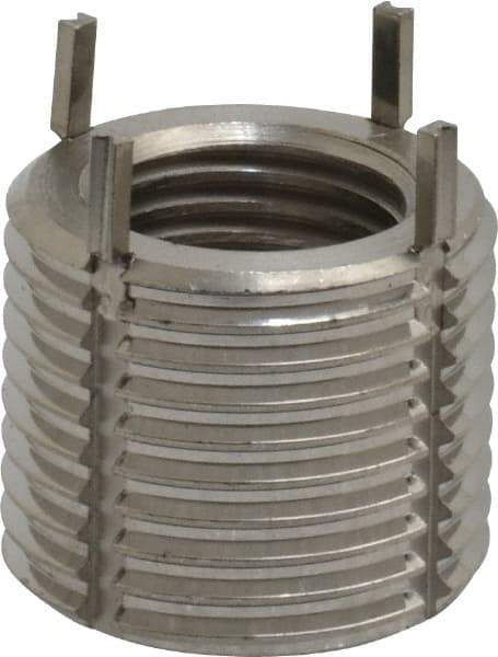 Recoil - 1/2-20 Internal, 3/4-16 External, 5/8" Insert Length, Heavy Duty Keylocking Thread Inserts - Stainless Steel, Passivated Finish, Grade 303 - Exact Tool & Supply