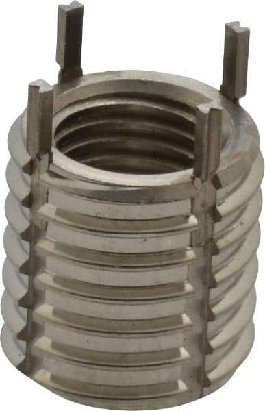 Recoil - 7/16-20 Internal, 5/8-11 External, 14mm Insert Length, Heavy Duty Keylocking Thread Inserts - Stainless Steel, Passivated Finish, Grade 303 - Exact Tool & Supply
