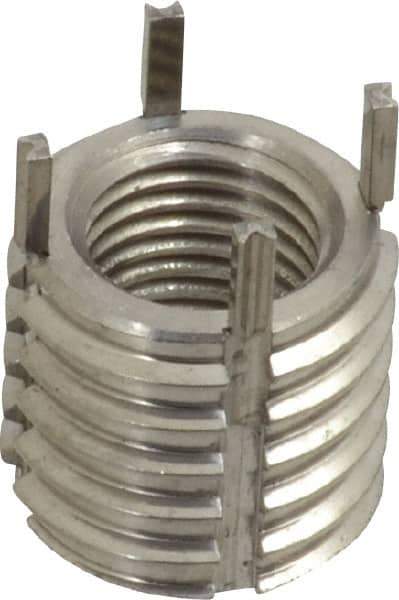 Recoil - 3/8-24 Internal, 9/16-12 External, 1/2" Insert Length, Heavy Duty Keylocking Thread Inserts - Stainless Steel, Passivated Finish, Grade 303 - Exact Tool & Supply