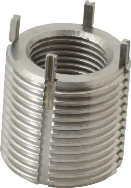 Recoil - 3/4-16 Internal, 1-1/8 - 12 External, 1-1/8" Insert Length, Heavy Duty Keylocking Thread Inserts - Stainless Steel, Passivated Finish, Grade 303 - Exact Tool & Supply